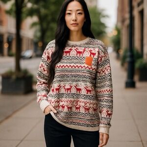 University‎ Miami Ugly Christmas Shirt Hearts Reindeer M